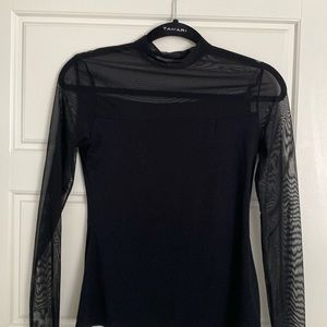 Black mesh top